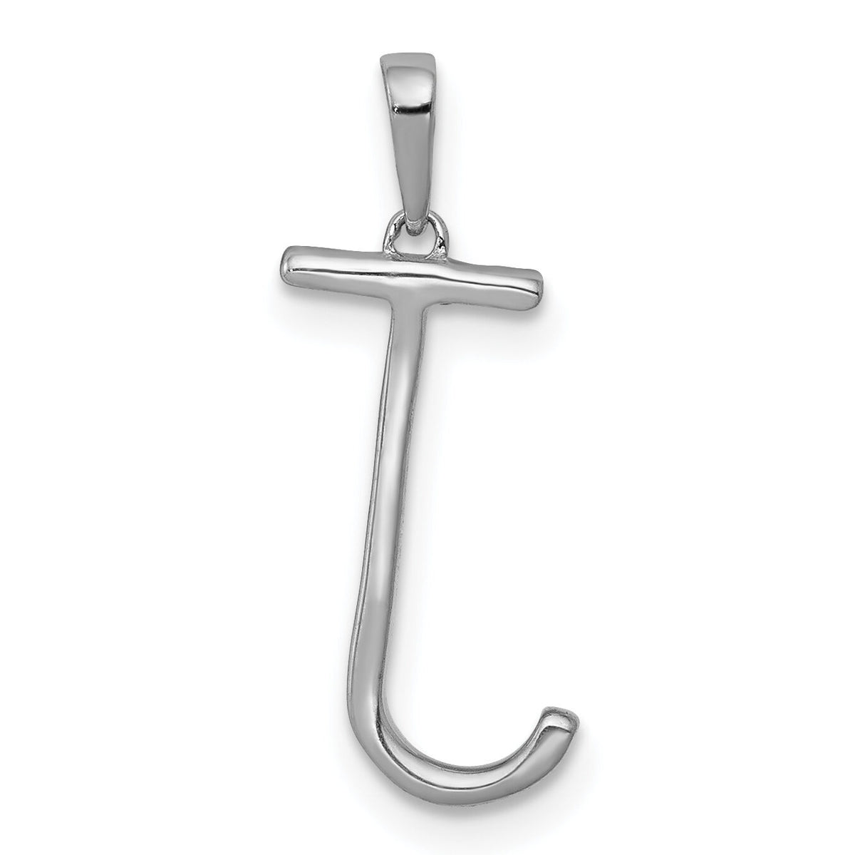 14K White Gold Diamond Letter J Initial Pendant-PM5222J-010-WA