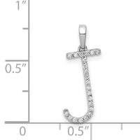 14K White Gold Diamond Letter J Initial Pendant-PM5222J-010-WA