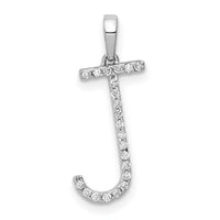 14K White Gold Diamond Letter J Initial Pendant-PM5222J-010-WA