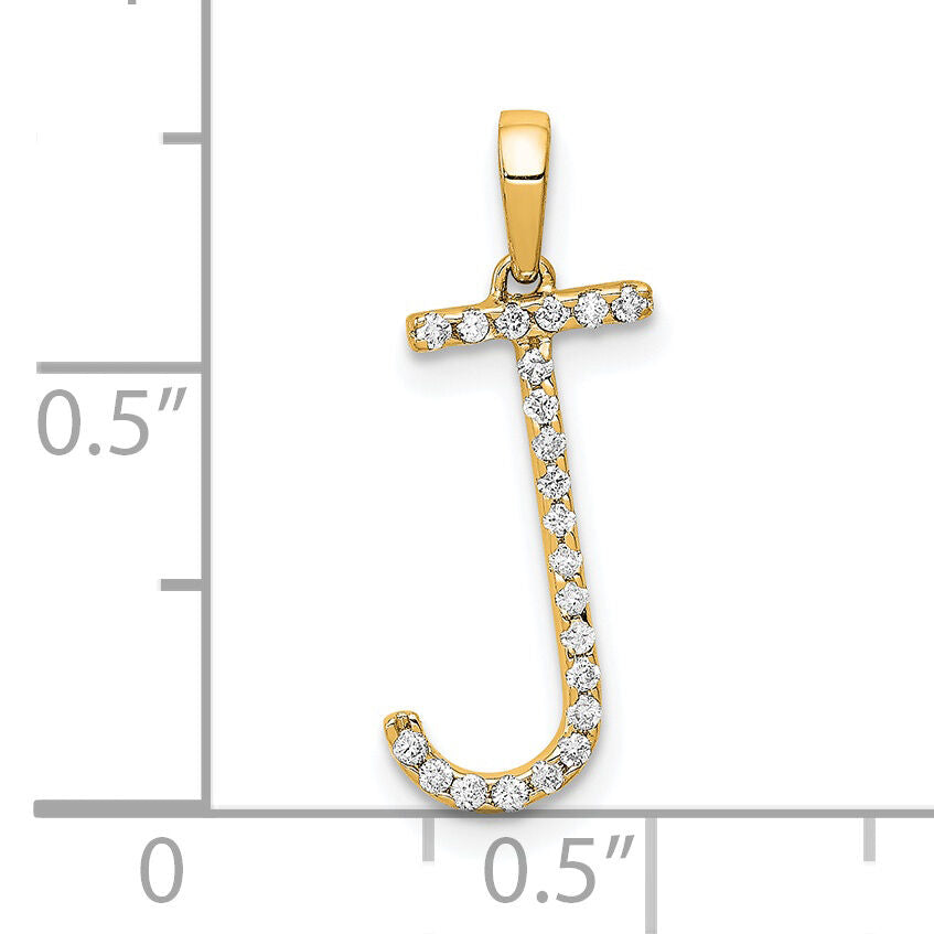 14K Diamond Letter J Initial Pendant-PM5222J-010-YA