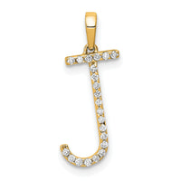 14K Diamond Letter J Initial Pendant-PM5222J-010-YA