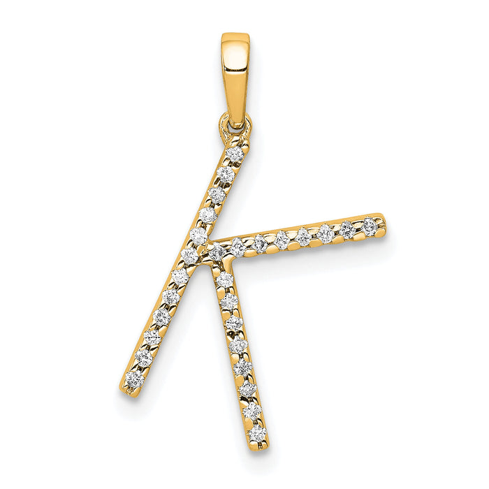 14K Diamond Letter K Initial Pendant-PM5222K-010-YA