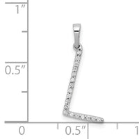 14K White Gold Diamond Letter L Initial Pendant-PM5222L-006-WA
