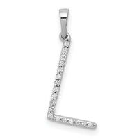 14K White Gold Diamond Letter L Initial Pendant-PM5222L-006-WA