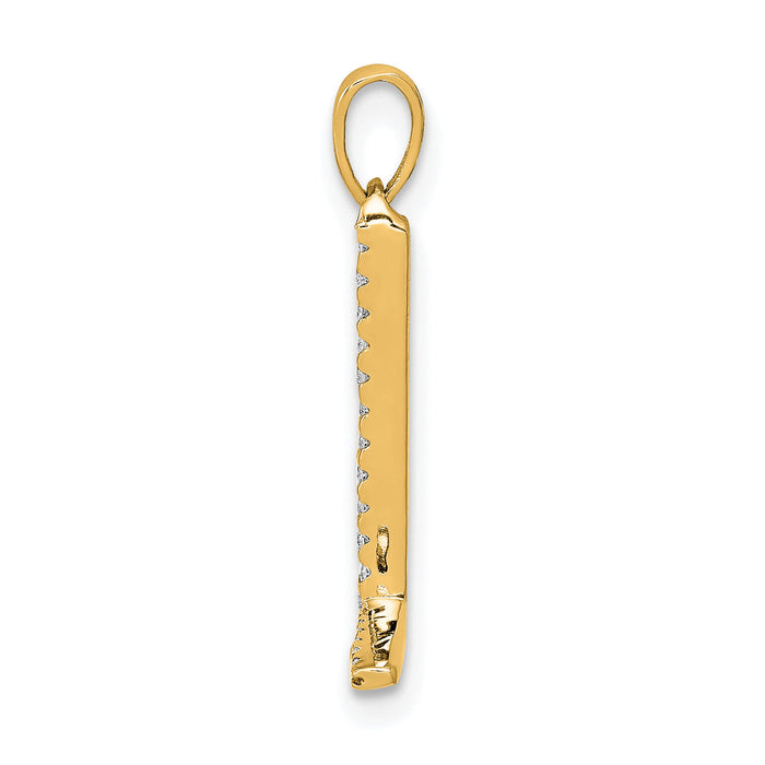 14K Diamond Letter L Initial Pendant-PM5222L-006-YA