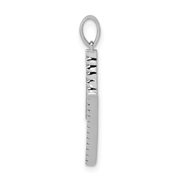 14K White Gold Diamond Letter M Initial Pendant-PM5222M-010-WA