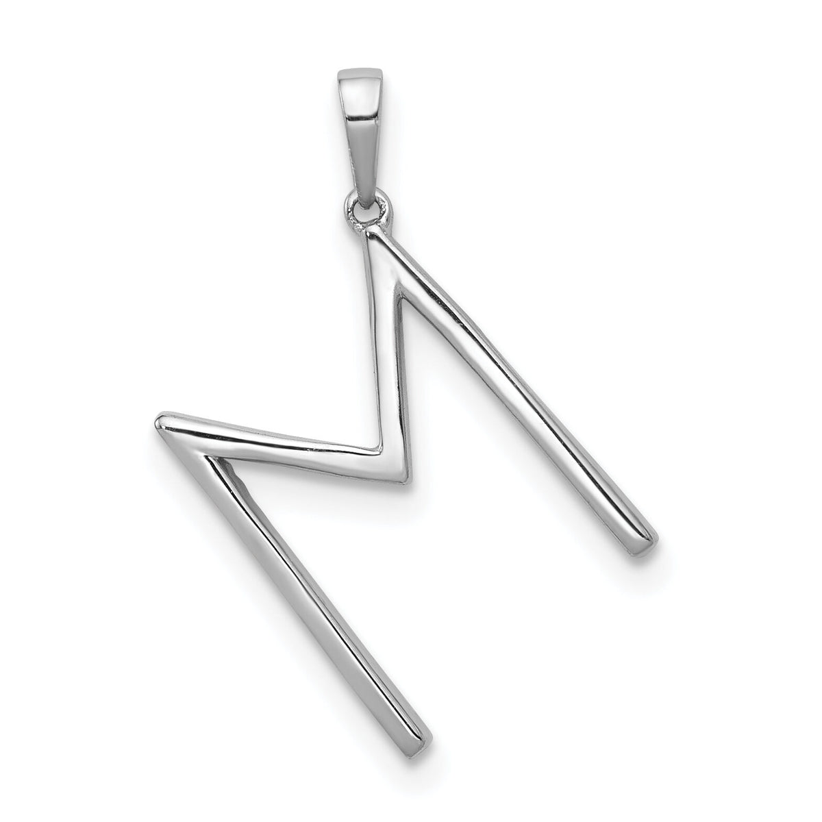 14K White Gold Diamond Letter M Initial Pendant-PM5222M-010-WA