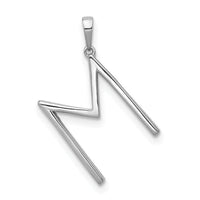 14K White Gold Diamond Letter M Initial Pendant-PM5222M-010-WA