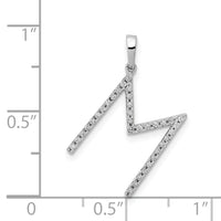 14K White Gold Diamond Letter M Initial Pendant-PM5222M-010-WA