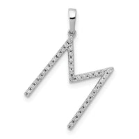 14K White Gold Diamond Letter M Initial Pendant-PM5222M-010-WA
