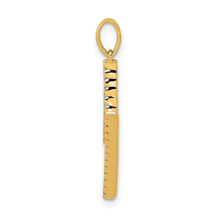 14K Diamond Letter M Initial Pendant-PM5222M-010-YA