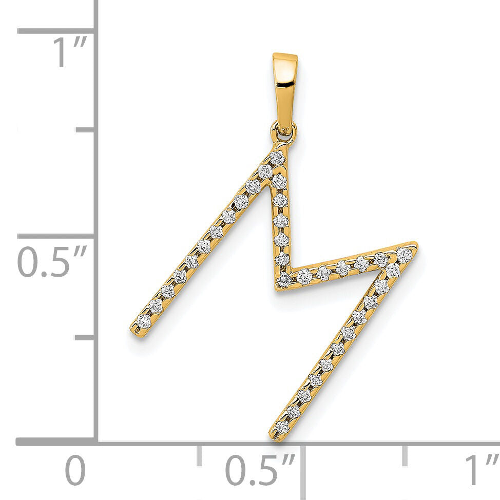 14K Diamond Letter M Initial Pendant-PM5222M-010-YA