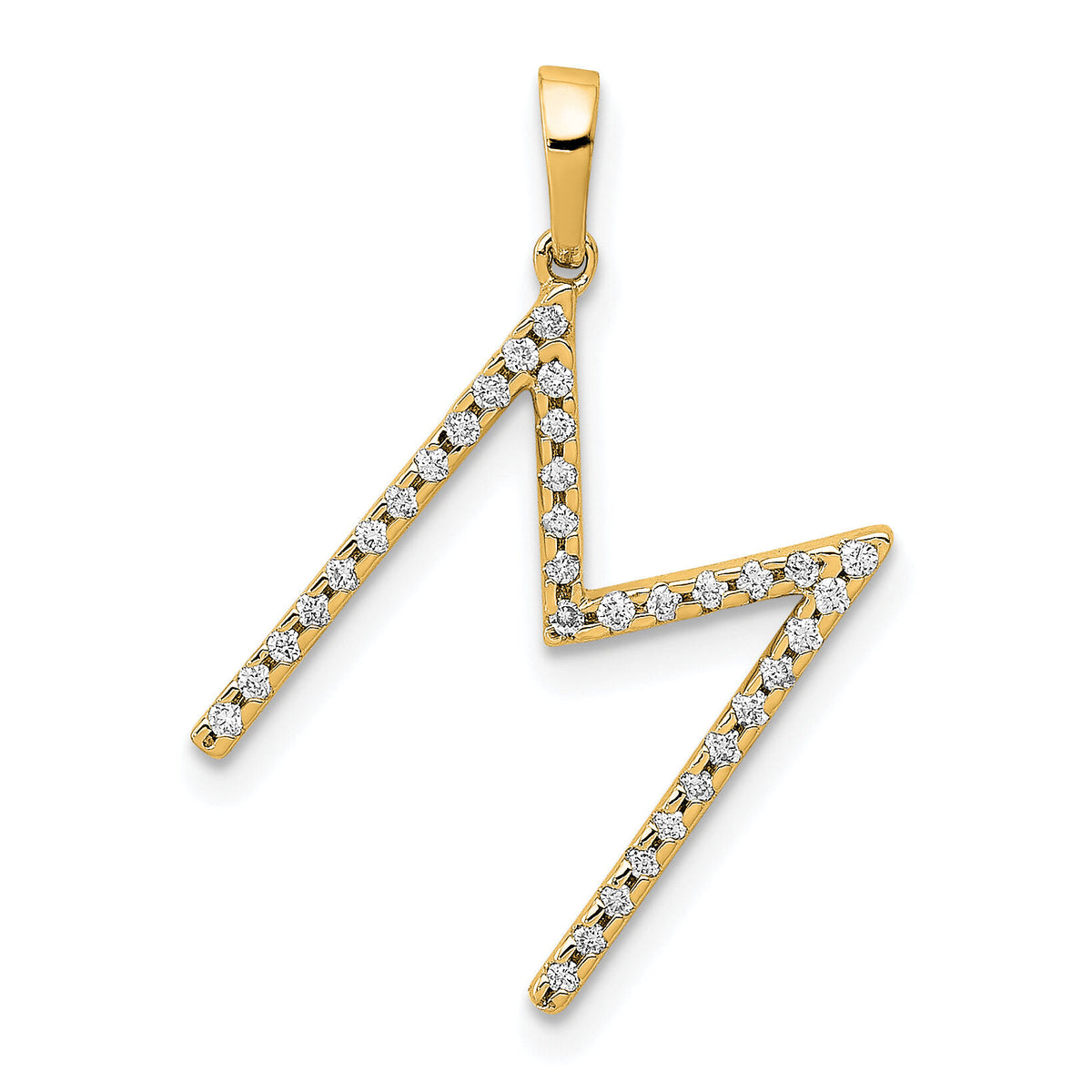 14K Diamond Letter M Initial Pendant-PM5222M-010-YA