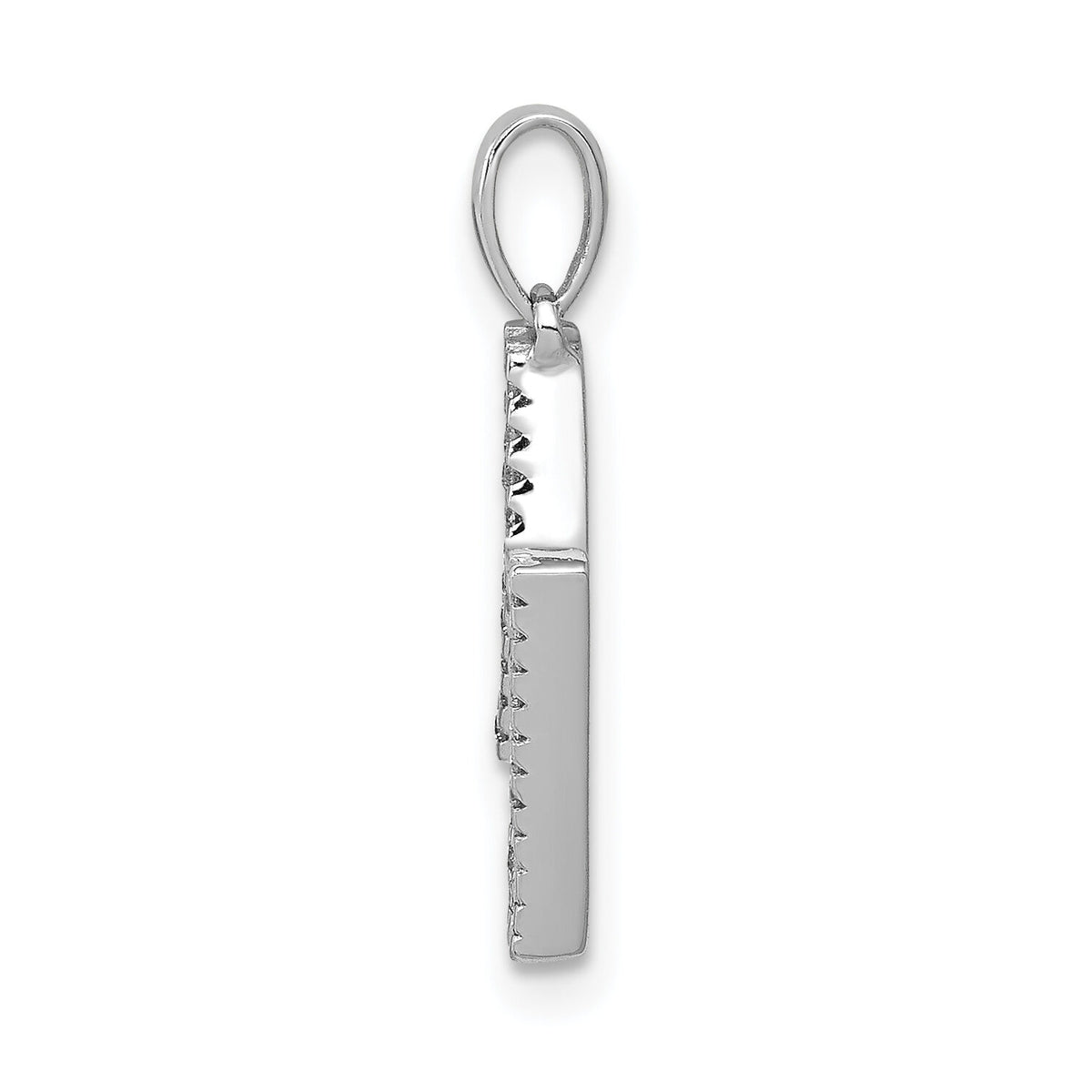 14K White Gold Diamond Letter N Initial Pendant-PM5222N-010-WA