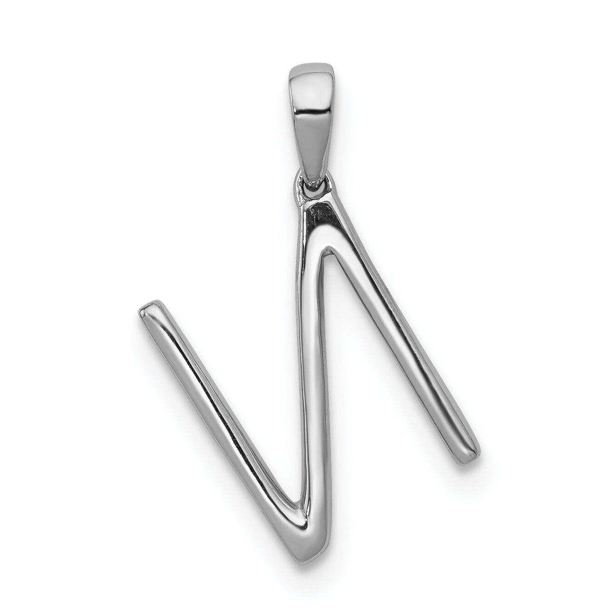 14K White Gold Diamond Letter N Initial Pendant-PM5222N-010-WA