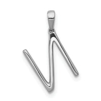 14K White Gold Diamond Letter N Initial Pendant-PM5222N-010-WA