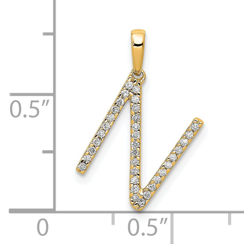 14K Diamond Letter N Initial Pendant-PM5222N-010-YA