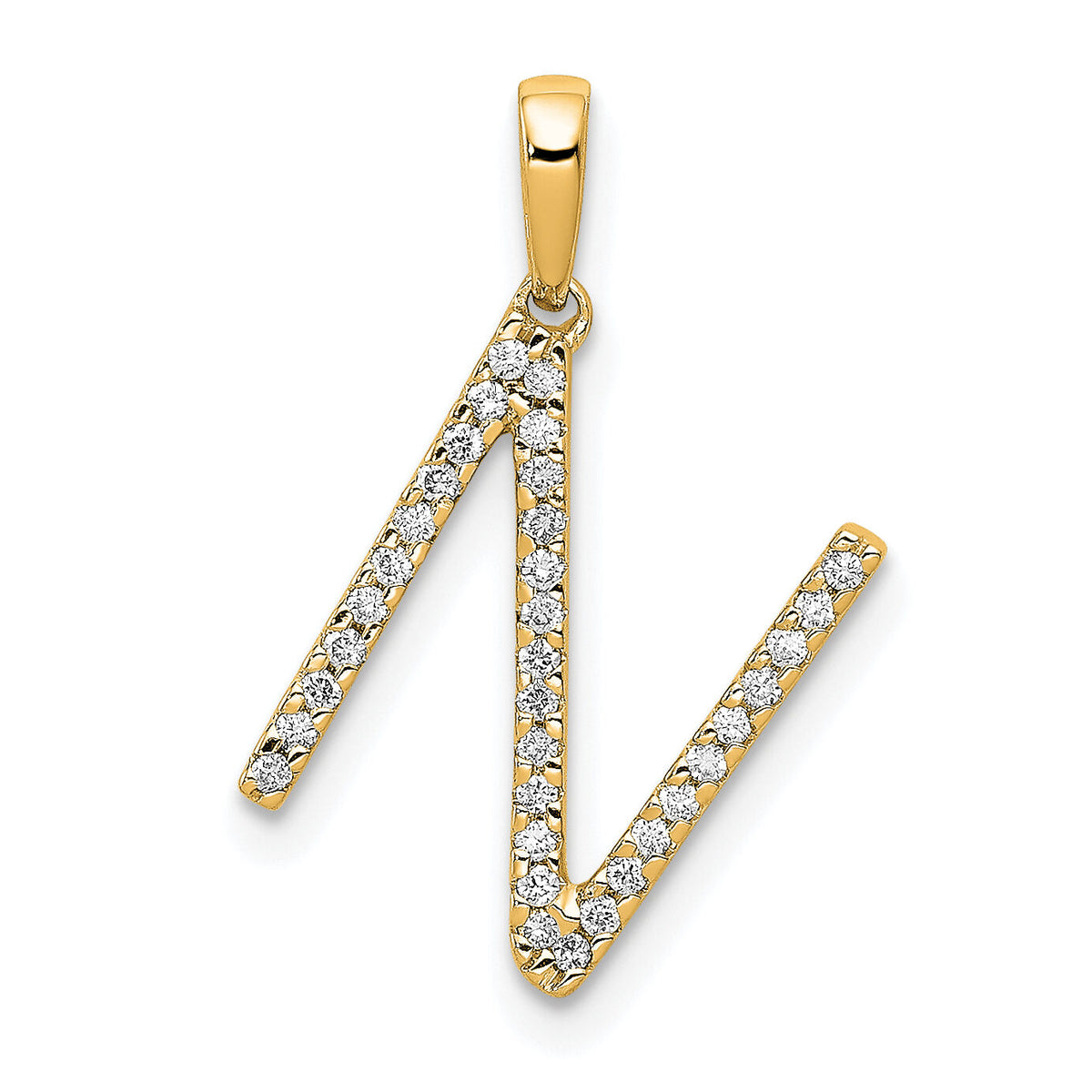 14K Diamond Letter N Initial Pendant-PM5222N-010-YA