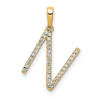 14K Diamond Letter N Initial Pendant-PM5222N-010-YA