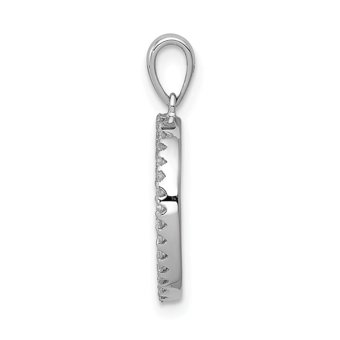 14K White Gold Diamond Letter O Initial Pendant-PM5222O-010-WA