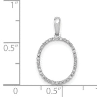 14K White Gold Diamond Letter O Initial Pendant-PM5222O-010-WA
