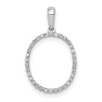 14K White Gold Diamond Letter O Initial Pendant-PM5222O-010-WA