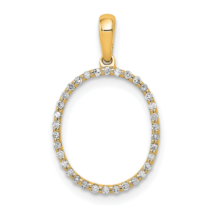 14K Diamond Letter O Initial Pendant-PM5222O-010-YA