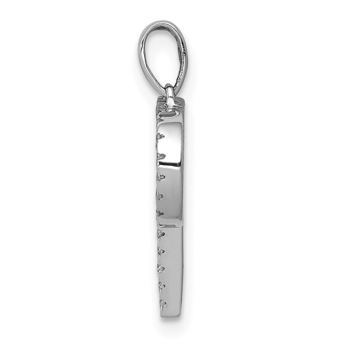 14K White Gold Diamond Letter P Initial Pendant-PM5222P-010-WA