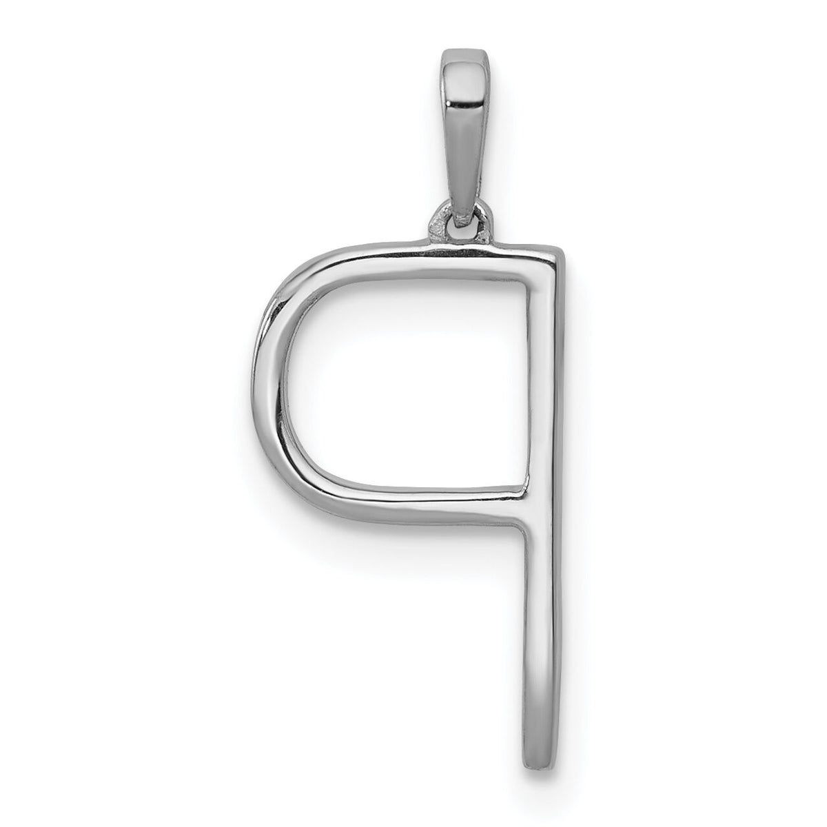 14K White Gold Diamond Letter P Initial Pendant-PM5222P-010-WA