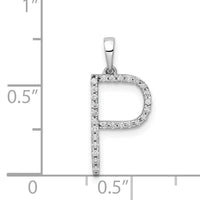14K White Gold Diamond Letter P Initial Pendant-PM5222P-010-WA