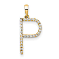 14K Diamond Letter P Initial Pendant-PM5222P-010-YA