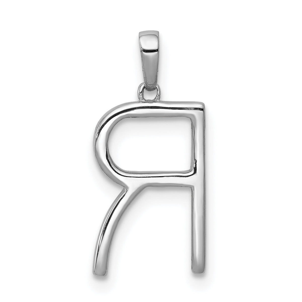14K White Gold Diamond Letter R Initial Pendant-PM5222R-010-WA
