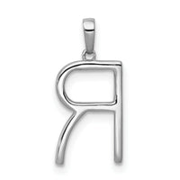 14K White Gold Diamond Letter R Initial Pendant-PM5222R-010-WA