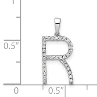 14K White Gold Diamond Letter R Initial Pendant-PM5222R-010-WA