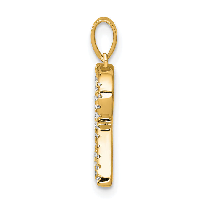 14K Diamond Letter R Initial Pendant-PM5222R-010-YA