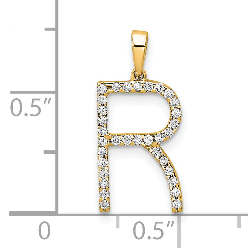 14K Diamond Letter R Initial Pendant-PM5222R-010-YA
