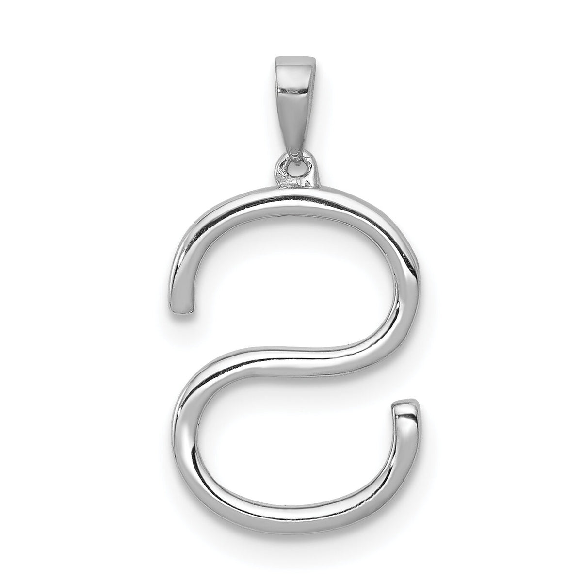 14K White Gold Diamond Letter S Initial Pendant-PM5222S-016-WA