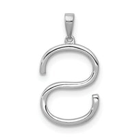 14K White Gold Diamond Letter S Initial Pendant-PM5222S-016-WA