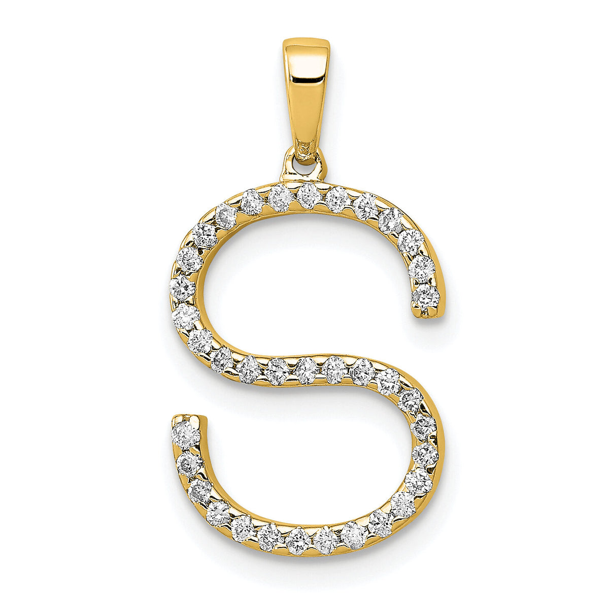 14K Diamond Letter S Initial Pendant-PM5222S-016-YA