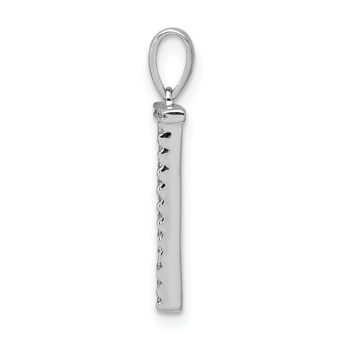 14K White Gold Diamond Letter T Initial Pendant-PM5222T-007-WA