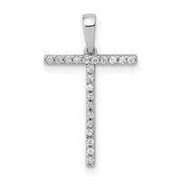 14K White Gold Diamond Letter T Initial Pendant-PM5222T-007-WA