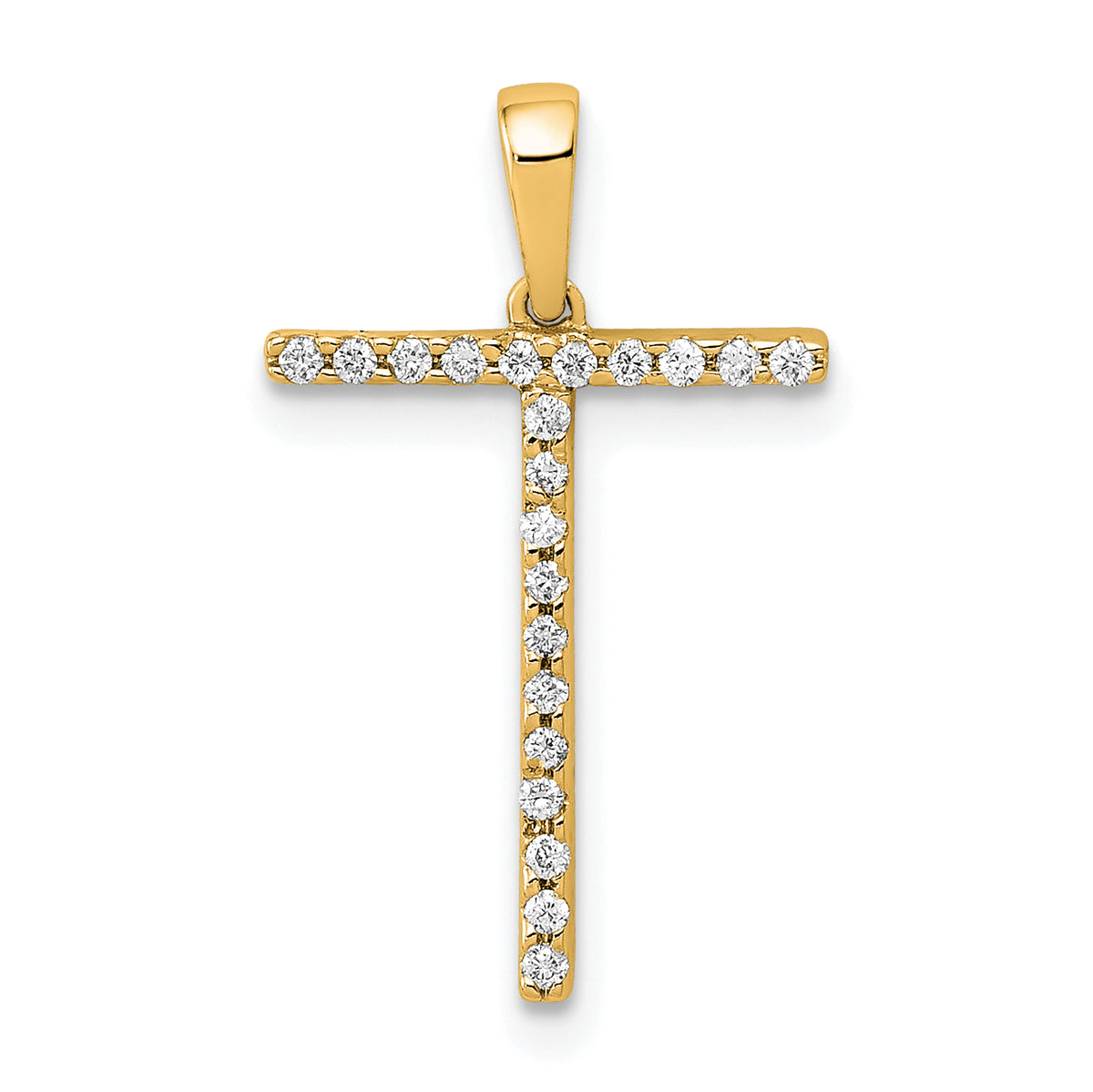 14K Diamond Letter T Initial Pendant-PM5222T-007-YA
