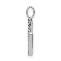 14K White Gold Diamond Letter V Initial Pendant-PM5222V-010-WA