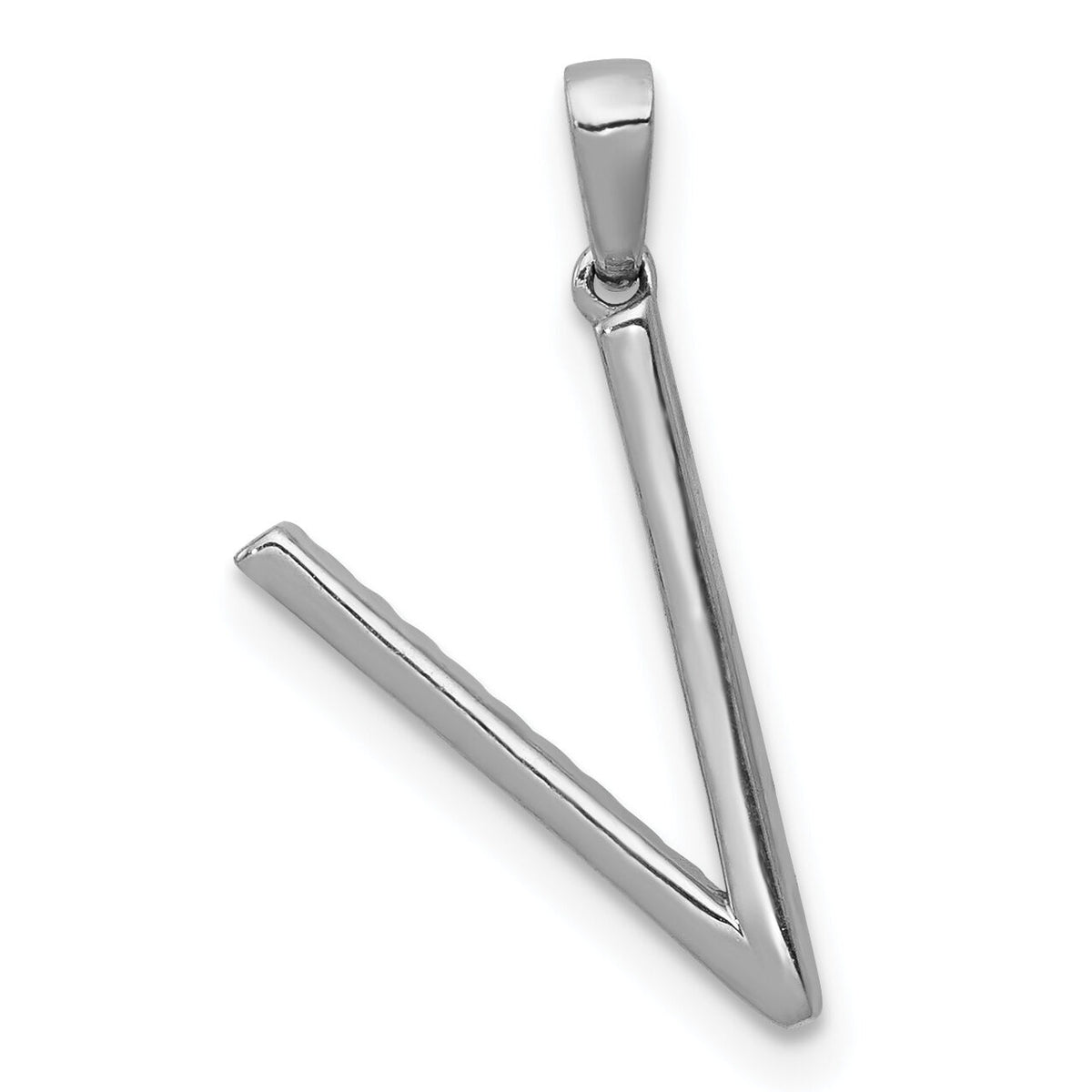 14K White Gold Diamond Letter V Initial Pendant-PM5222V-010-WA