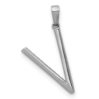 14K White Gold Diamond Letter V Initial Pendant-PM5222V-010-WA