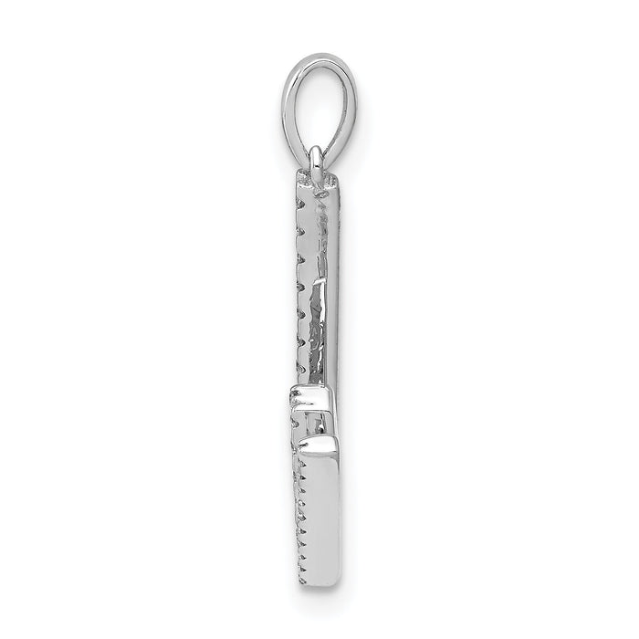 14K White Gold Diamond Letter W Initial Pendant-PM5222W-013-WA