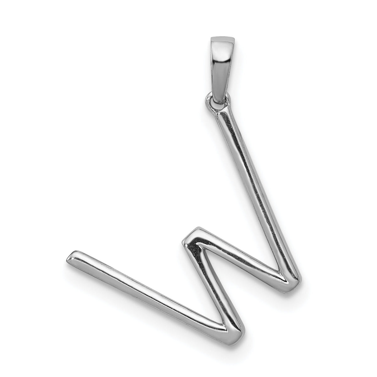 14K White Gold Diamond Letter W Initial Pendant-PM5222W-013-WA