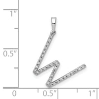 14K White Gold Diamond Letter W Initial Pendant-PM5222W-013-WA