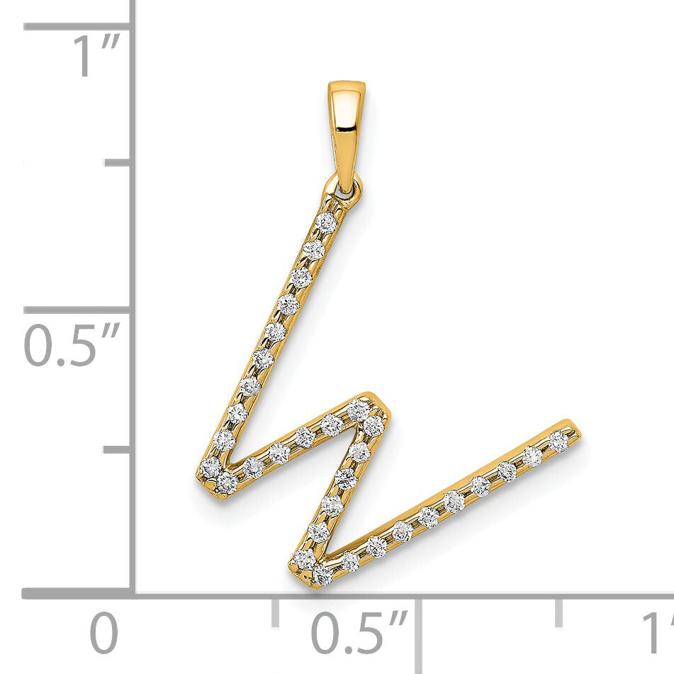 14K Diamond Letter W Initial Pendant-PM5222W-013-YA