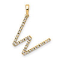 14K Diamond Letter W Initial Pendant-PM5222W-013-YA